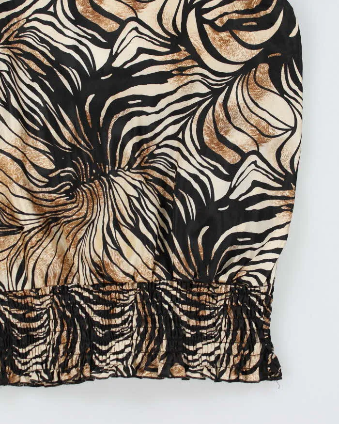 Vintage Y2k 00s Seduction Animal Print Satin Halter Neck Top - L sold by Rokit product image thumbnail 4