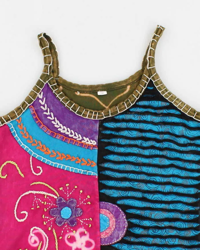 Y2k 00s Embroidered Slashed Cami top - L sold by Rokit product image thumbnail 3