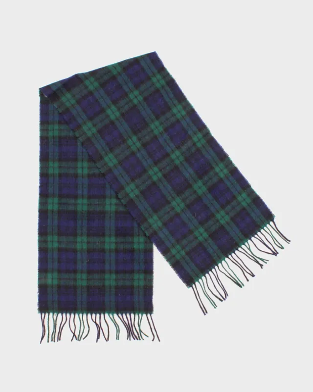 Blue and Green Scottish Tartan Pure Wool Scarf sold by Rokit