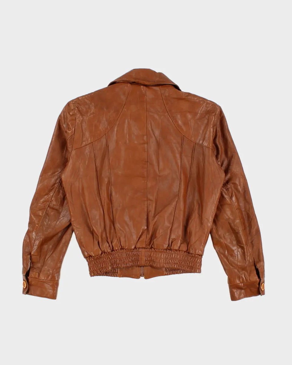 Vintage 70s Big Steel Brown Leather Jacket - S sold by Rokit product image thumbnail 2