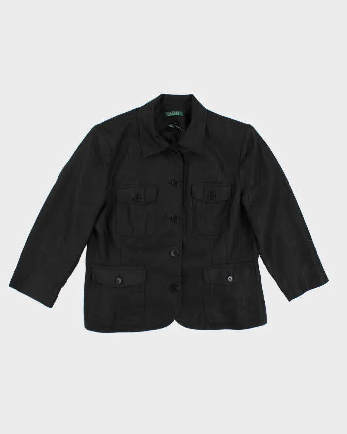 Ralph Lauren Black Linen Blazer Style Jacket - M sold by Rokit