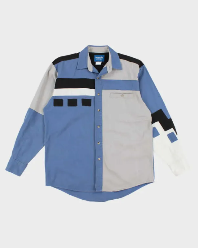 Vintage Wrangler Patchwork Western Long Sleeve Shirt - M sold by Rokit