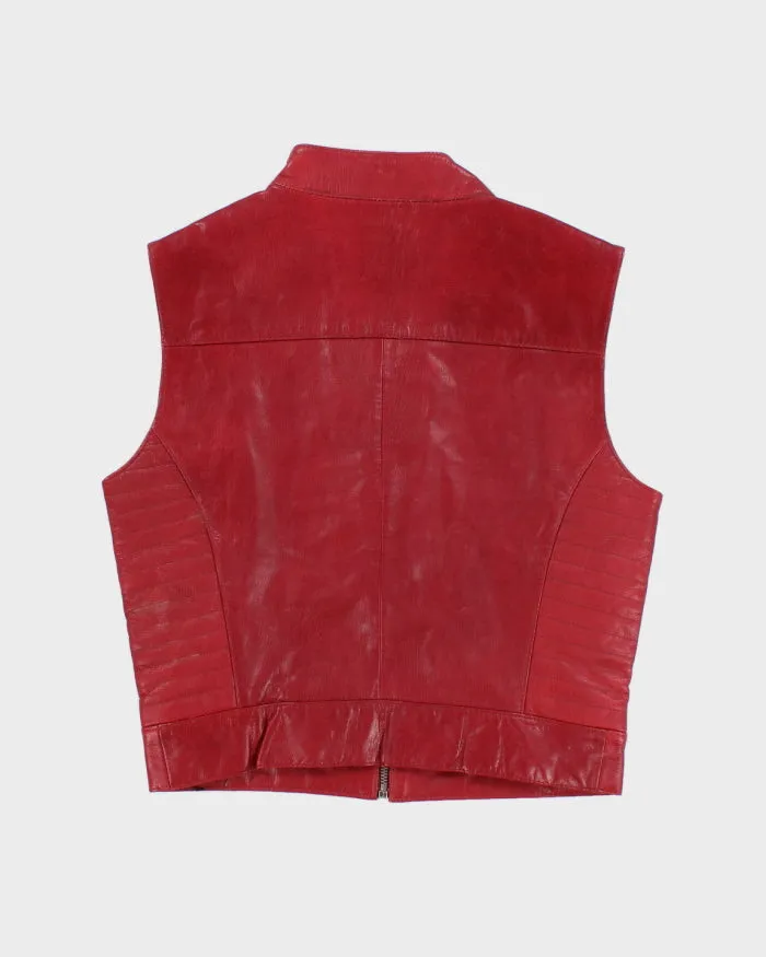 Women's Vintage 90s Red Leather Vest - S sold by Rokit product image thumbnail 2