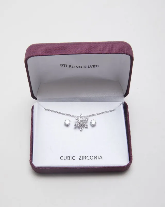 Sterling Silver Earring and Necklace Set sold by Rokit