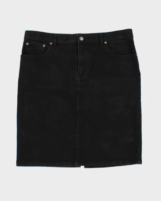 00s Ralph Lauren Black Denim Skirt - L sold by Rokit