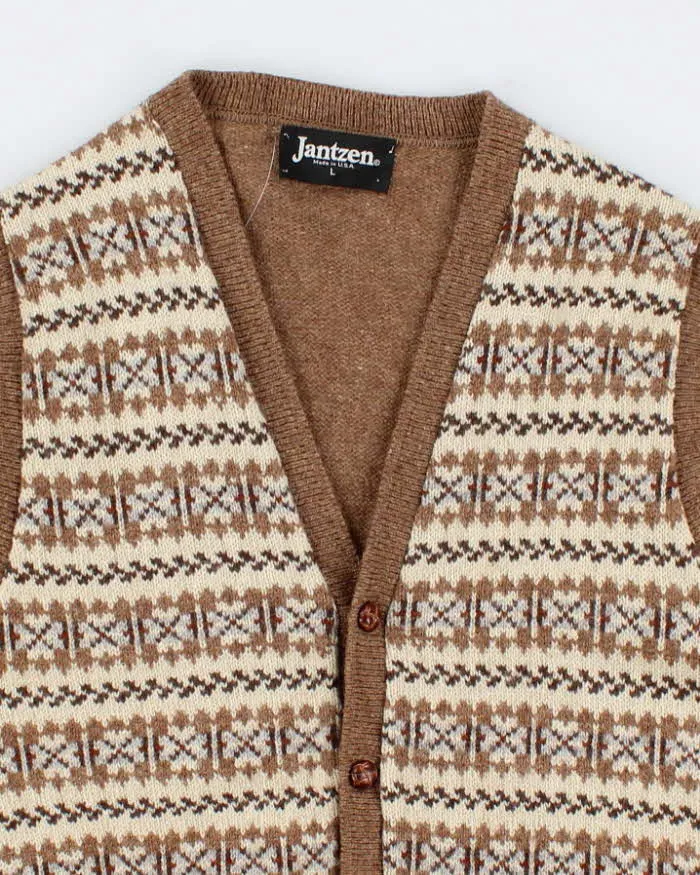 Beige Jantzen Sleeveless Cardigan - L sold by Rokit product image thumbnail 3