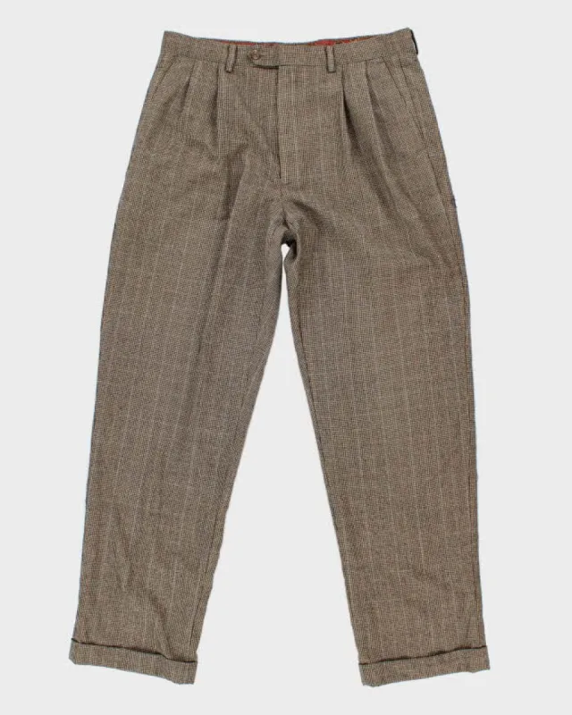 00s Lauren Ralph Lauren Wool Houndstooth Trousers - W34 L32 sold by Rokit