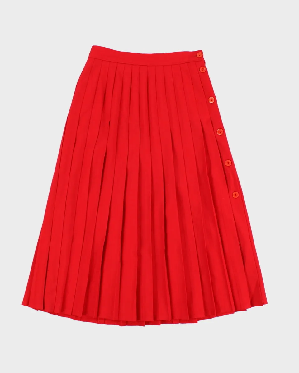 70's Vintage Wool Pleated Check Skirt - S sold by Rokit