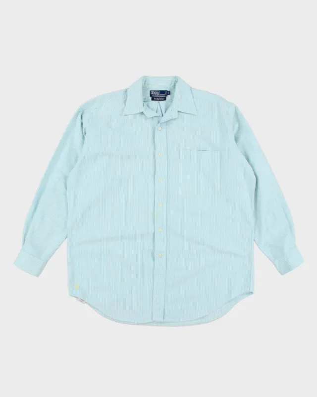Vintage 90s Polo by Ralph Lauren Striped Thick Cotton Shirt - M sold by Rokit
