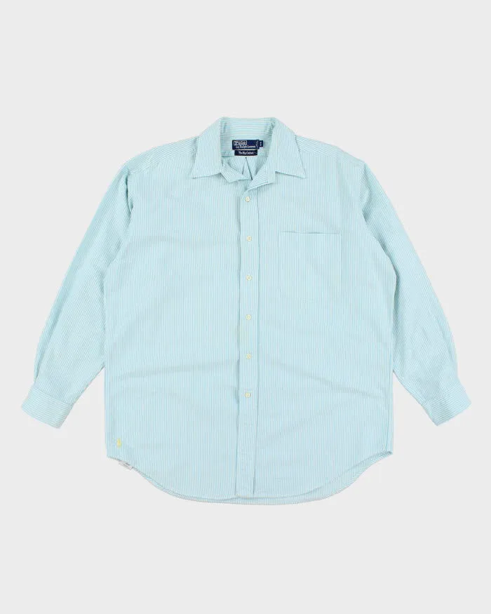 Vintage 90s Polo by Ralph Lauren Striped Thick Cotton Shirt - M sold by Rokit