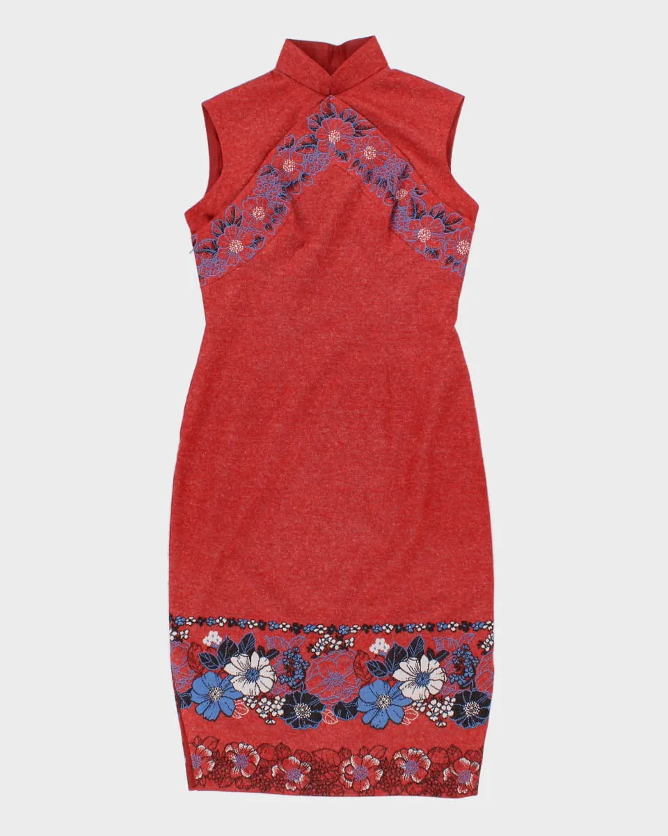 Vintage 1970s Burgundy Cheongsam Dress - S sold by Rokit