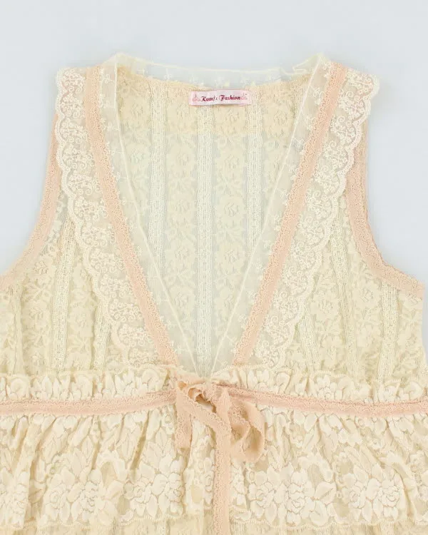 Y2k 00s Kam & Fashion Lace Top - M sold by Rokit product image thumbnail 3