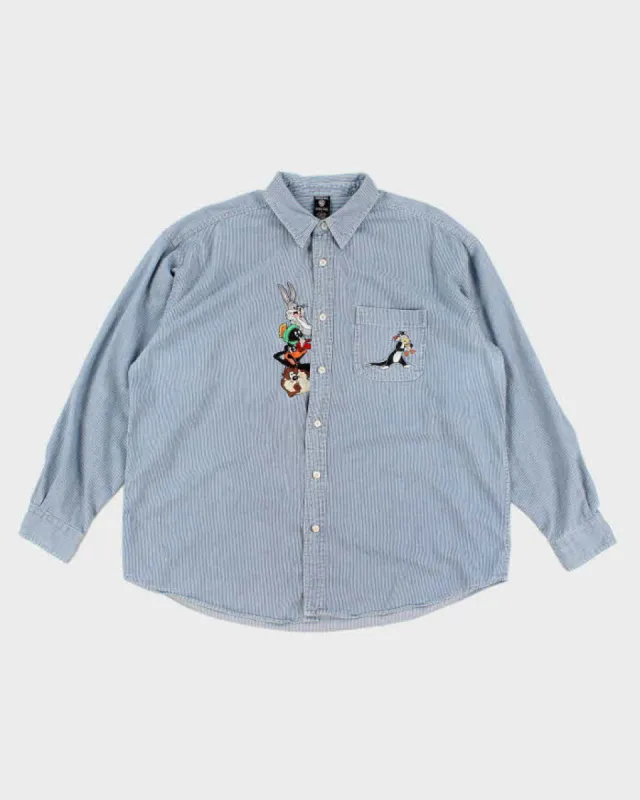 Vintage Warner Bros Looney Tunes Embroidered Shirt - XL sold by Rokit