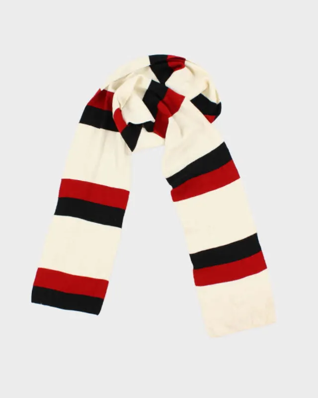 Vintage Cream Red And Black  Knit Skinny Scarf sold by Rokit