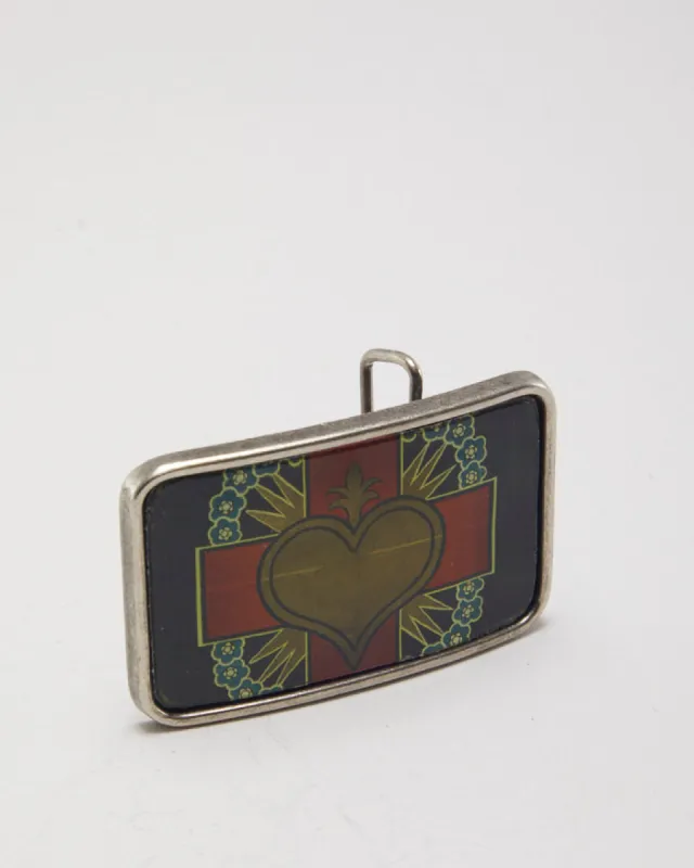 Vintage Y2k 00s Sacred Heart Belt Buckle sold by Rokit