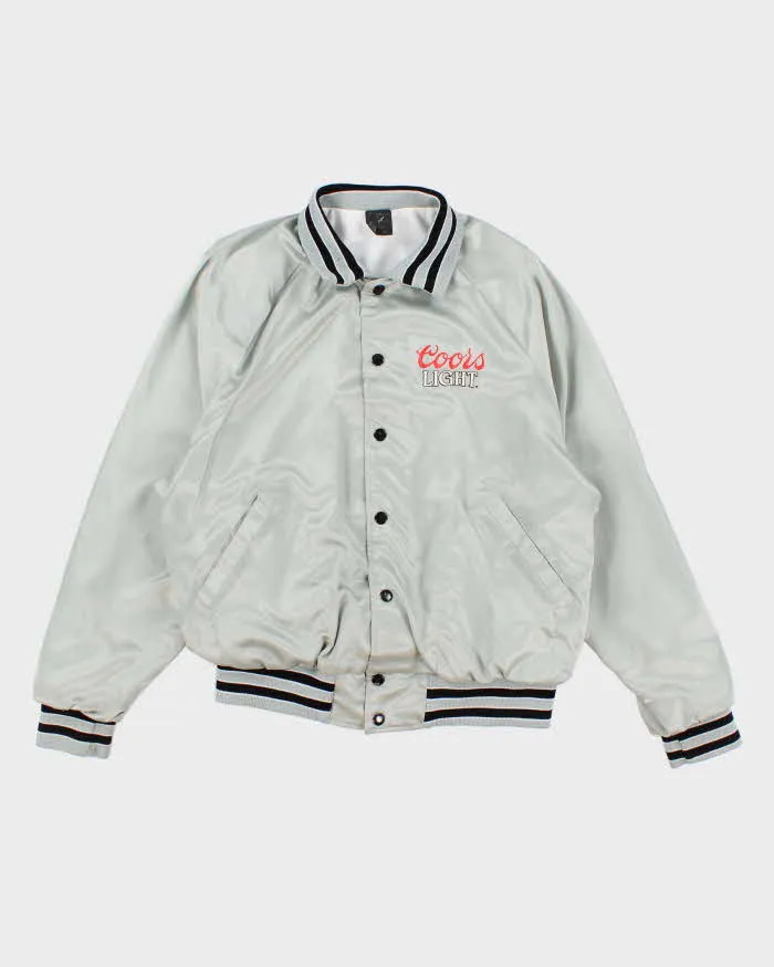 90s Vintage Grey Satin Cools Light Varsity Jacket - S sold by Rokit