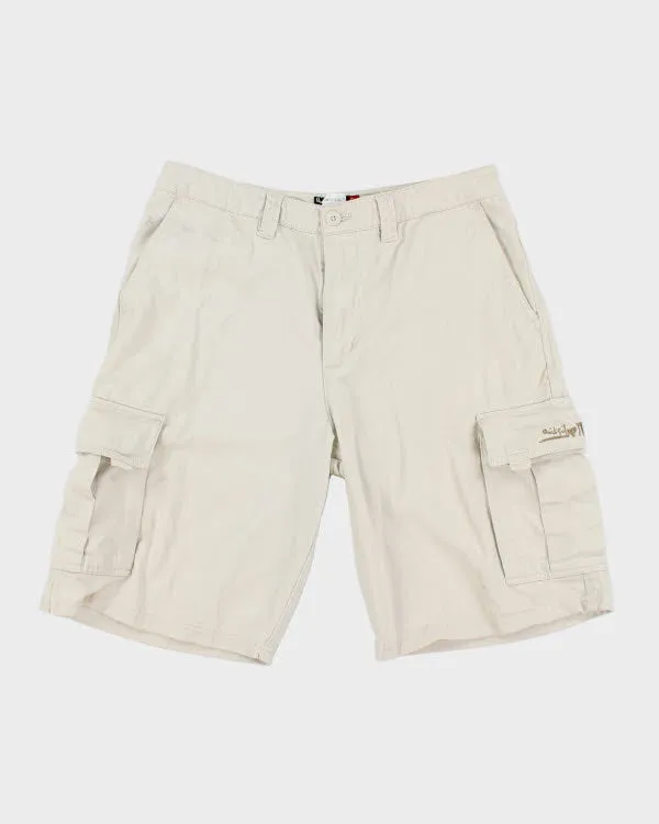 00s Quiksilver Cream Cargo Shorts - W34 sold by Rokit