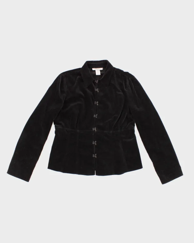 Womens Black Velvet Hook and Eye Closure Jacket - M sold by Rokit