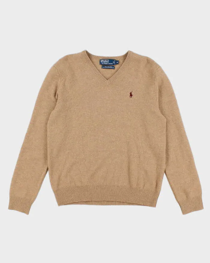 Men's Beige Ralph Lauren Knit Jumper - M sold by Rokit