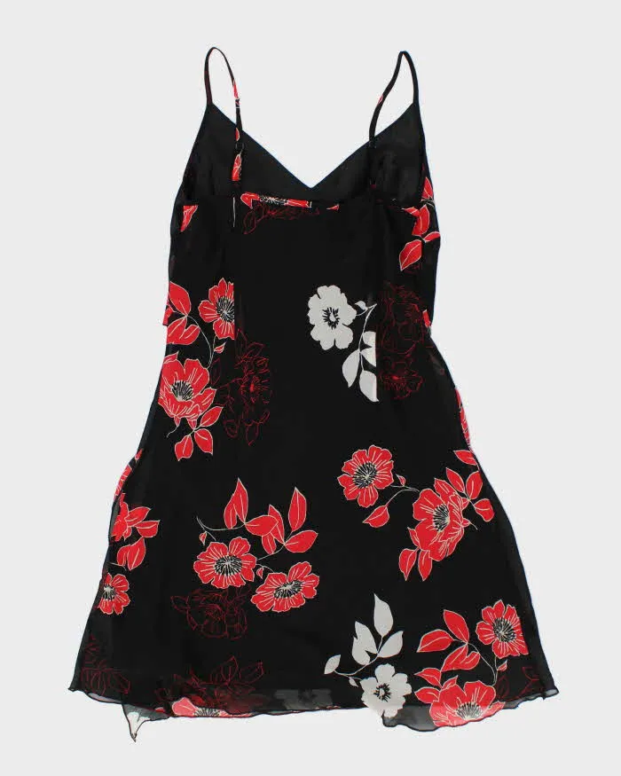 Y2k 00s Black & Red Floral Dress - M sold by Rokit product image thumbnail 2