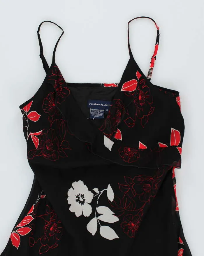 Y2k 00s Black & Red Floral Dress - M sold by Rokit product image thumbnail 3