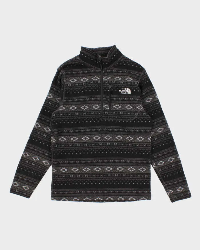 Mens Grey The North Face Half Zip Patterned Fleece - S sold by Rokit