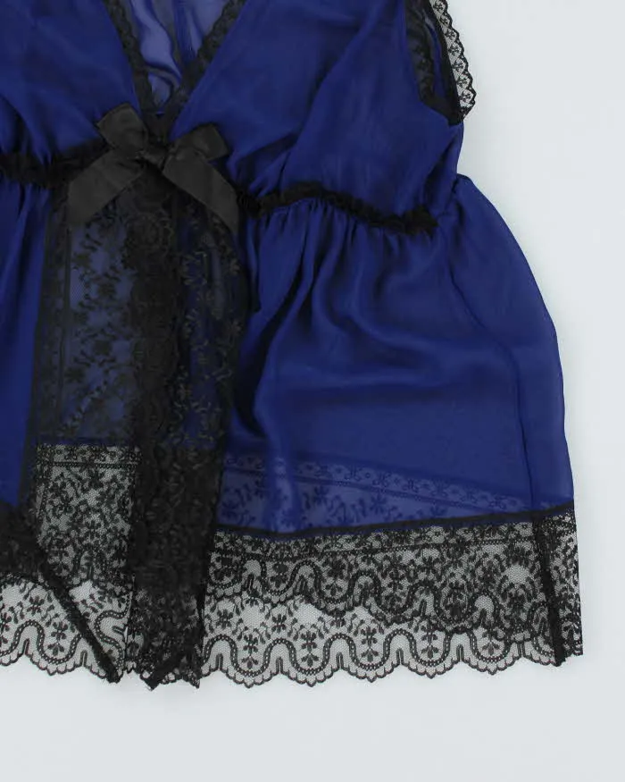 Vintage 90s In Bloom Blue Mesh Cami - L sold by Rokit product image thumbnail 4