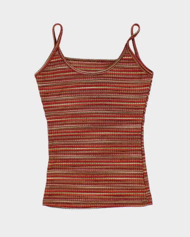 Y2k 00s Stripe Knit Cami Top - S sold by Rokit