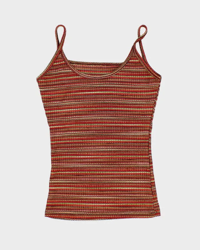 Y2k 00s Stripe Knit Cami Top - S sold by Rokit