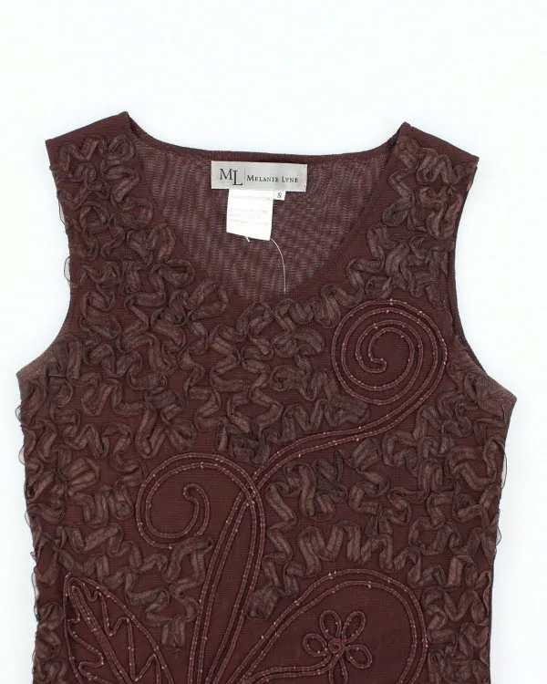 Y2k 00s Melanie Lynn Brown Embroidered Top - S sold by Rokit product image thumbnail 3
