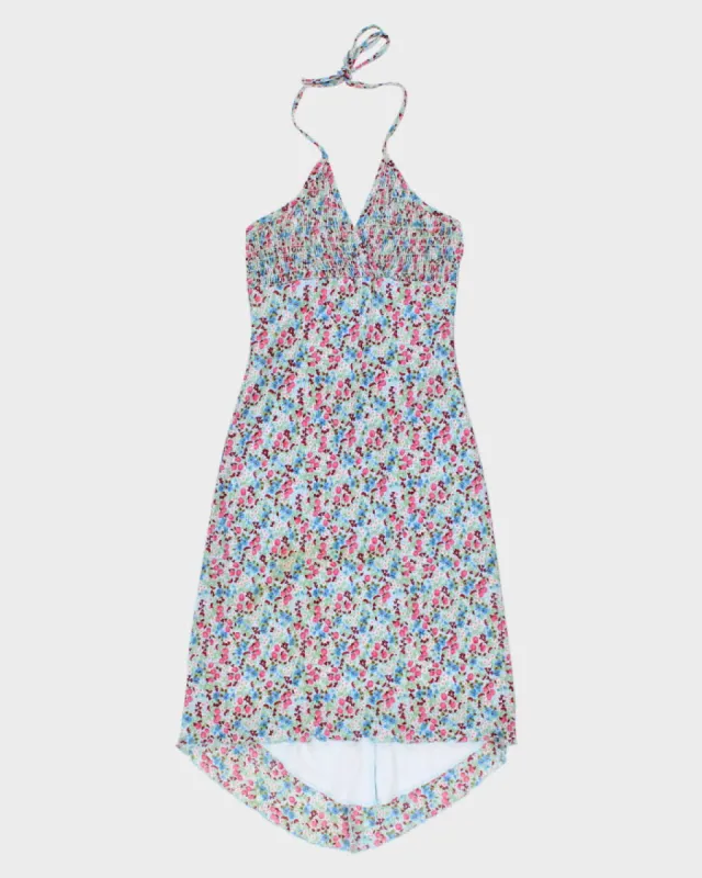 Vintage 90s Le Chateau Floral Halter Neck Summer Dress - S sold by Rokit
