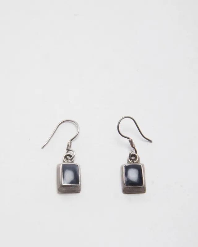 Vintage Silver Stone Earrings sold by Rokit