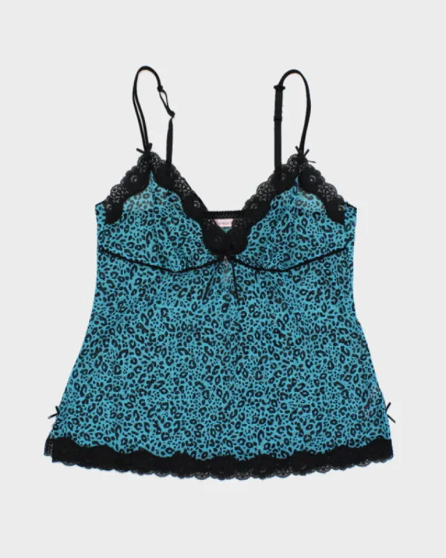 Y2k 00s La Vie En Rose Blue Leopard Print - M sold by Rokit