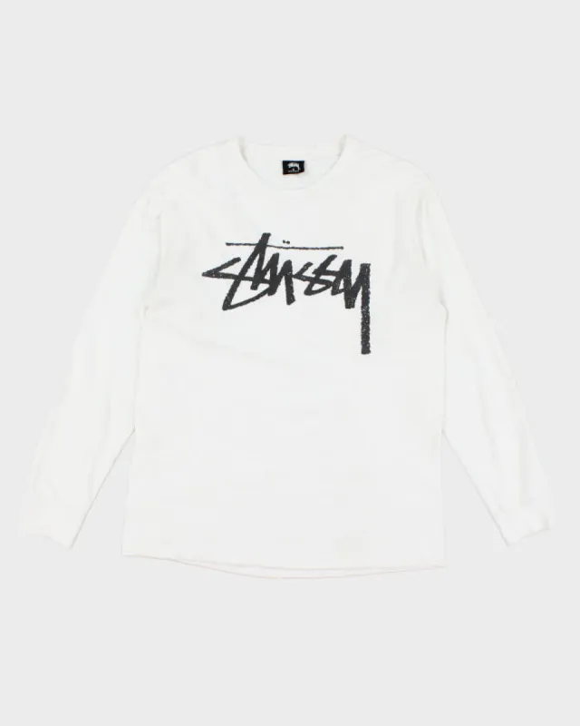 Stussy Centre Logo Longsleeve T-Shirt - M sold by Rokit