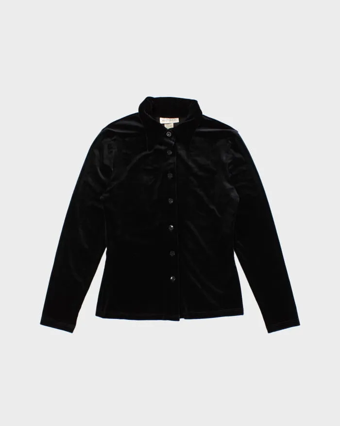 Vintage 90s Le Chateau Black Velvet Shirt - S sold by Rokit
