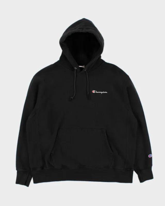 00s Champion Black Reverse Weave Hoodie - XL sold by Rokit