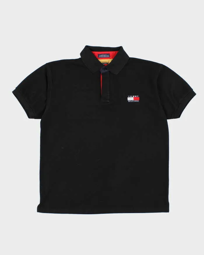 Vintage 90s Tommy Hilfiger Black Polo Shirt - L sold by Rokit