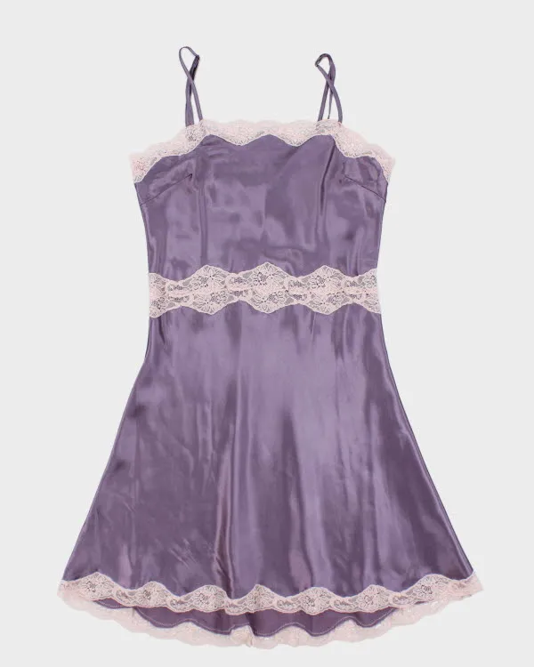 Y2k 00s La Vie En Rose Purple Slip Dress - S sold by Rokit