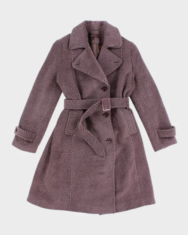 MaxMara Dreamy Pink Striped Overcoat - L sold by Rokit