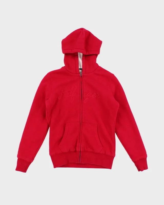 Y2K 00s Tommy Hilfiger Fleece Lined Pink Zip Up Hoodie - XS sold by Rokit