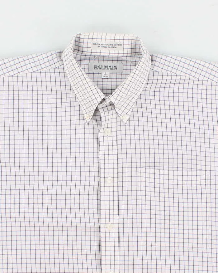 80s Vintage Mens Blue Balmain Checked Shirt - L sold by Rokit product image thumbnail 3