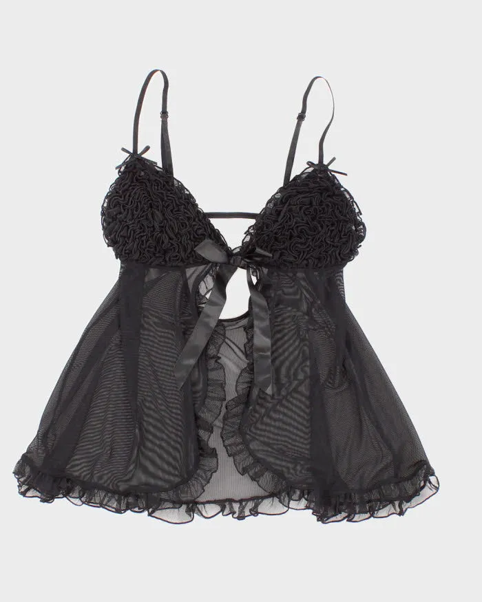 Woman's Black Ruffle Camisole Top - XS sold by Rokit