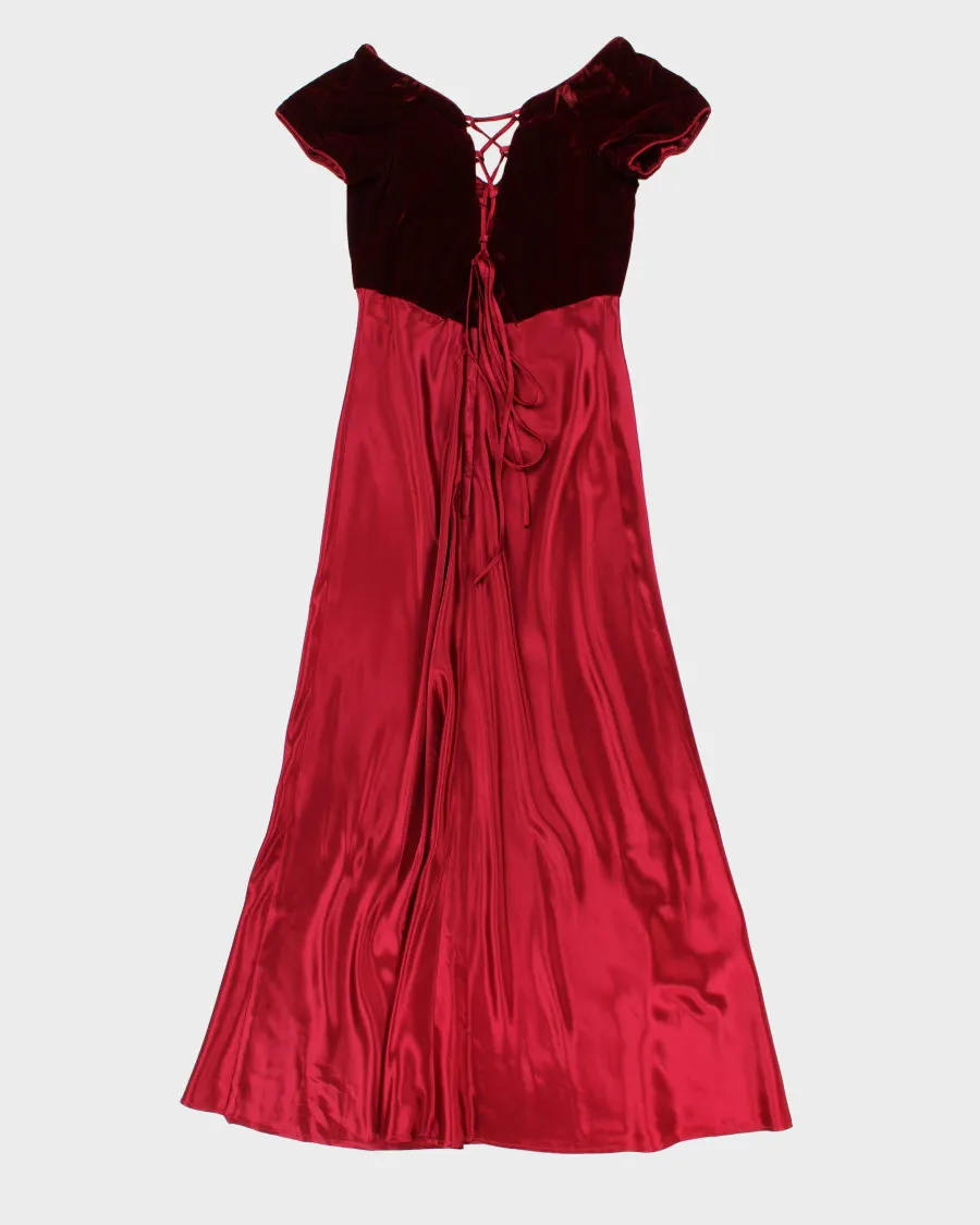 Vintage 80s Midnight Glo Velvet And Satin Maxi Dress - S sold by Rokit product image thumbnail 2