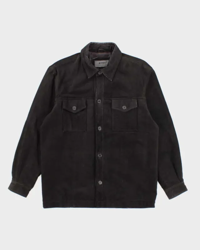 Vintage Men's Black Suede Western Style Jacket - L made by Rokit