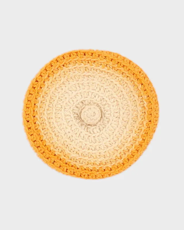 Unisex Orange Hand Knit Beret sold by Rokit