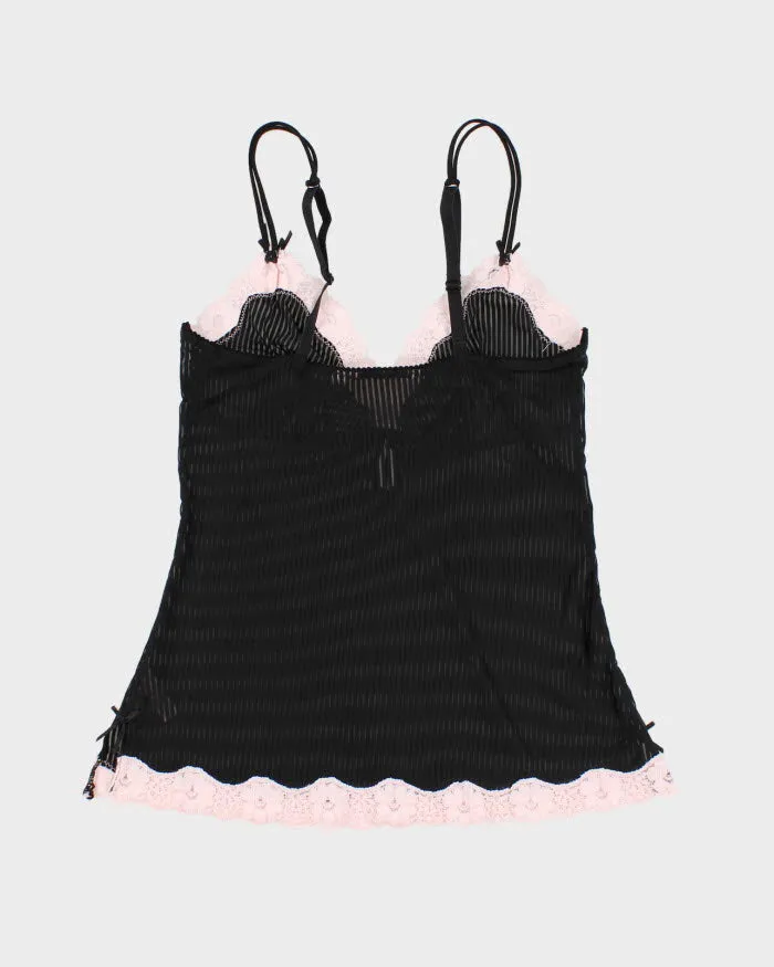 Woman's Black And Pink Lace Trim Camisole - S sold by Rokit product image thumbnail 2