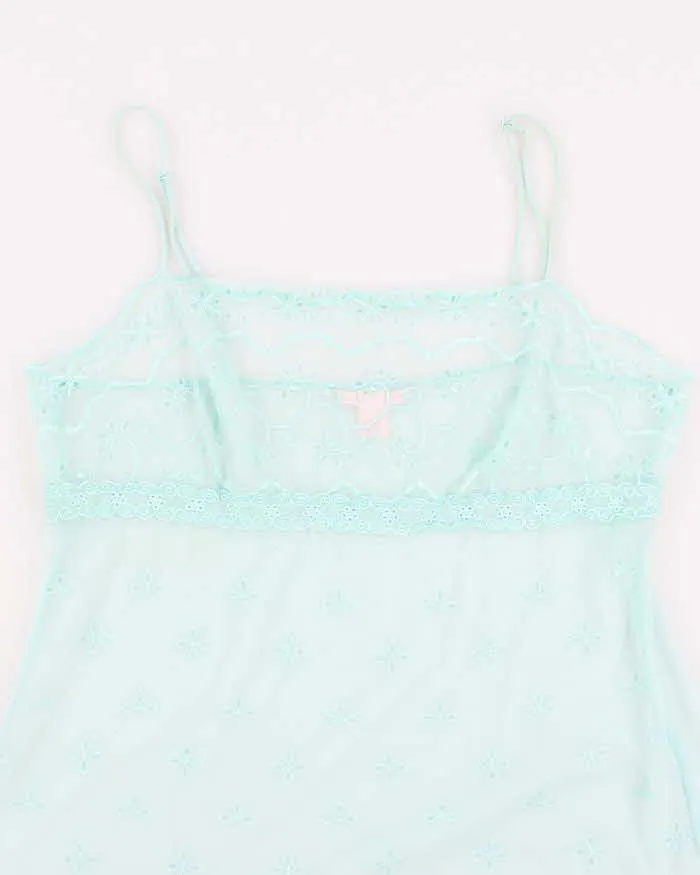 Y2k 00s Victoria's Secret Blue Mesh Slip - XL sold by Rokit product image thumbnail 3