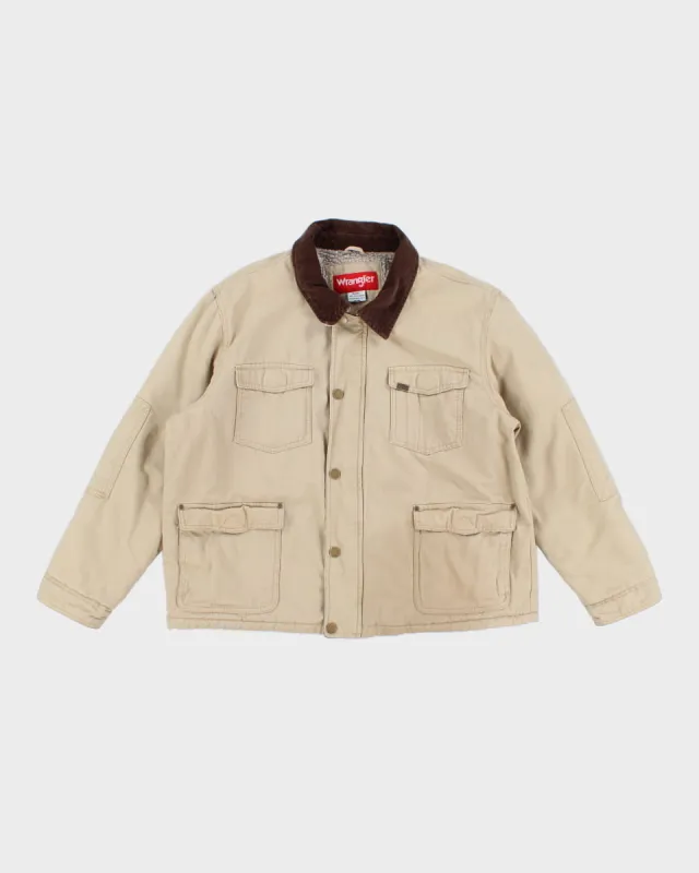 Vintage 90s Wrangler Fleece Lined Cord Collared Trucker Jacket - XL sold by Rokit