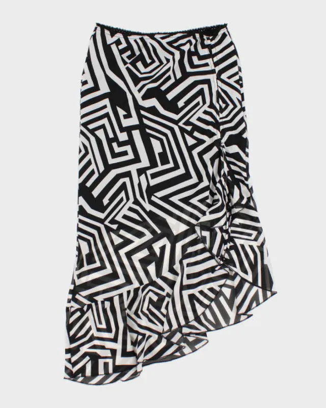 Vintage Y2k 00s Ruffle Pattern Ruched Detail Skirt - S made by Rokit