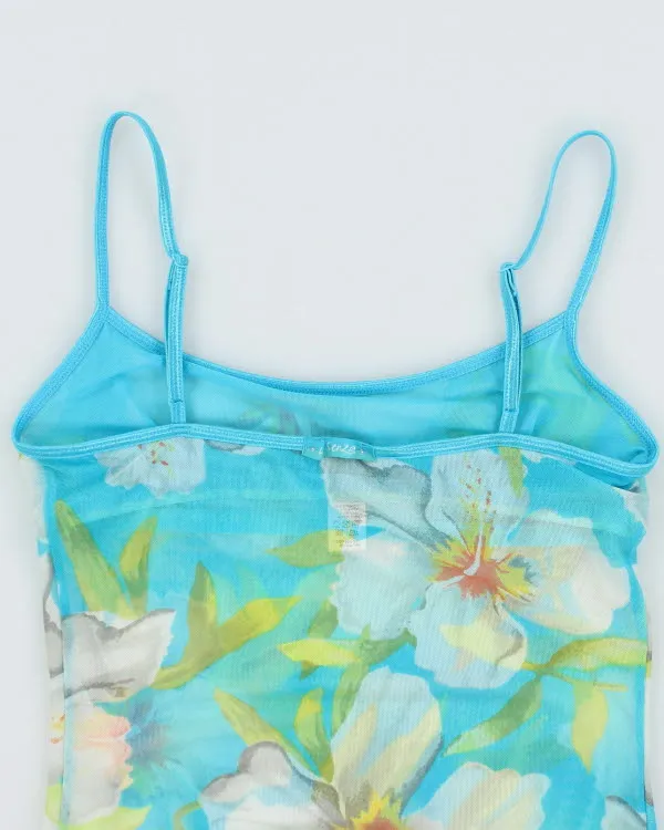 Y2k 00s La Senza Blue Floral Mesh Cami - S sold by Rokit product image thumbnail 4